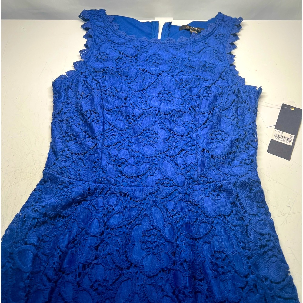City Studio Blue Lace A Line Dress Sz 1 Juniors